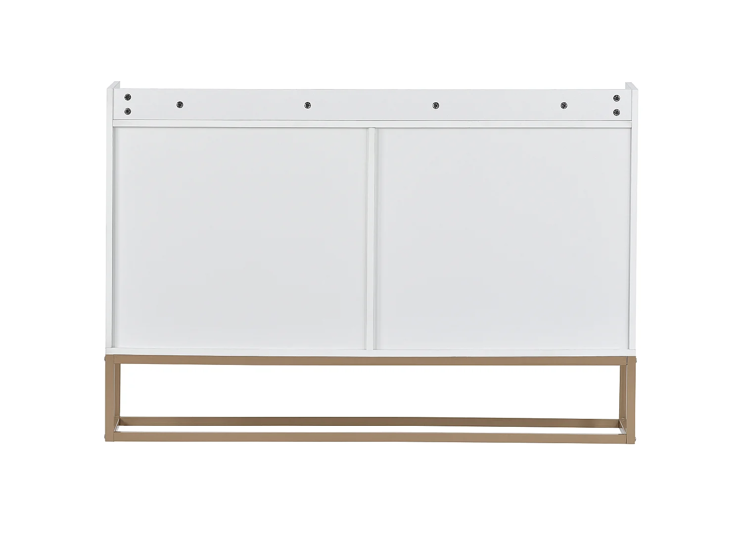 Buffet bas 4 portes - Bois en MDF et pièds en métal - Style moderne - Coloris blanc - 120 x 30 x 80 cm