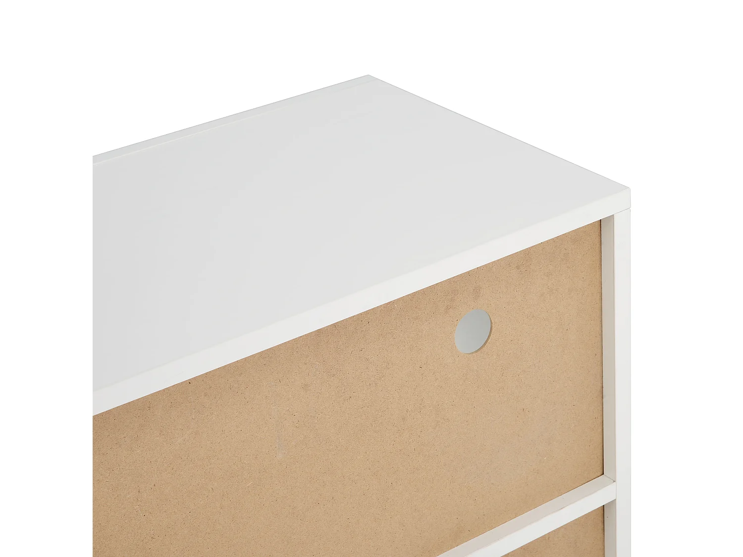 Buffet avec 3 portes et étagère - 130 x 35 x 95 cm - LEDs - Panneaux de particules - Blanc
