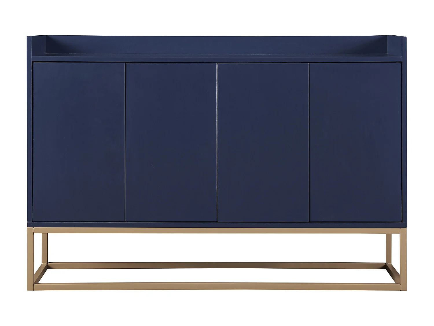 Credenza bassa a 4 ante - Legno MDF e gambe in metallo - Stile moderno - Colore blu - 120 x 30 x 80 cm