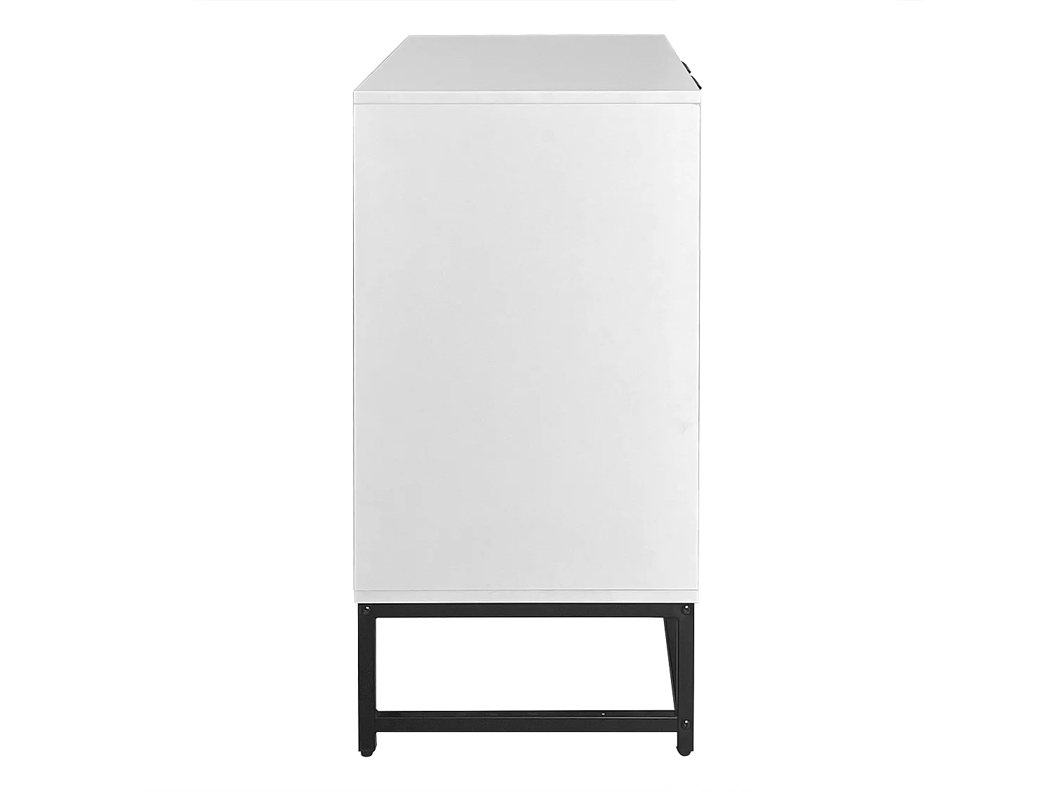 Buffet avec 2 portes - poignées et pieds en métal - pour salon, couloir et salle à manger - Coloris: blanc - 80 x 40 x 80 cm