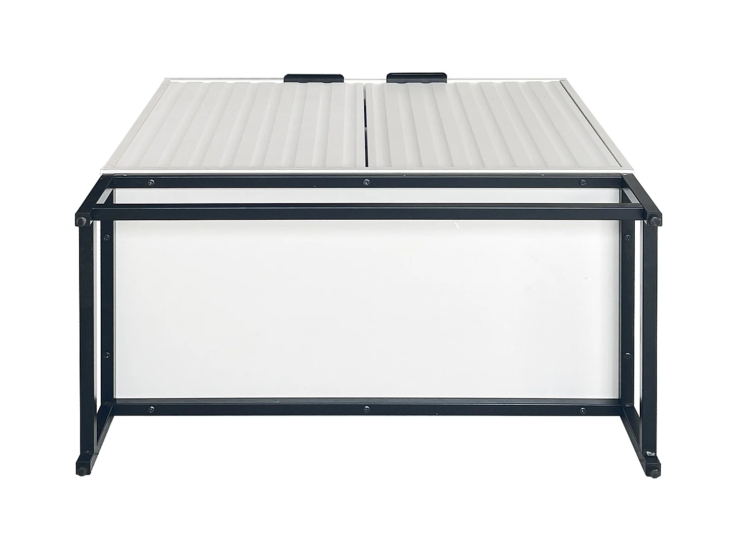 Buffet avec 2 portes - poignées et pieds en métal - pour salon, couloir et salle à manger - Coloris: blanc - 80 x 40 x 80 cm