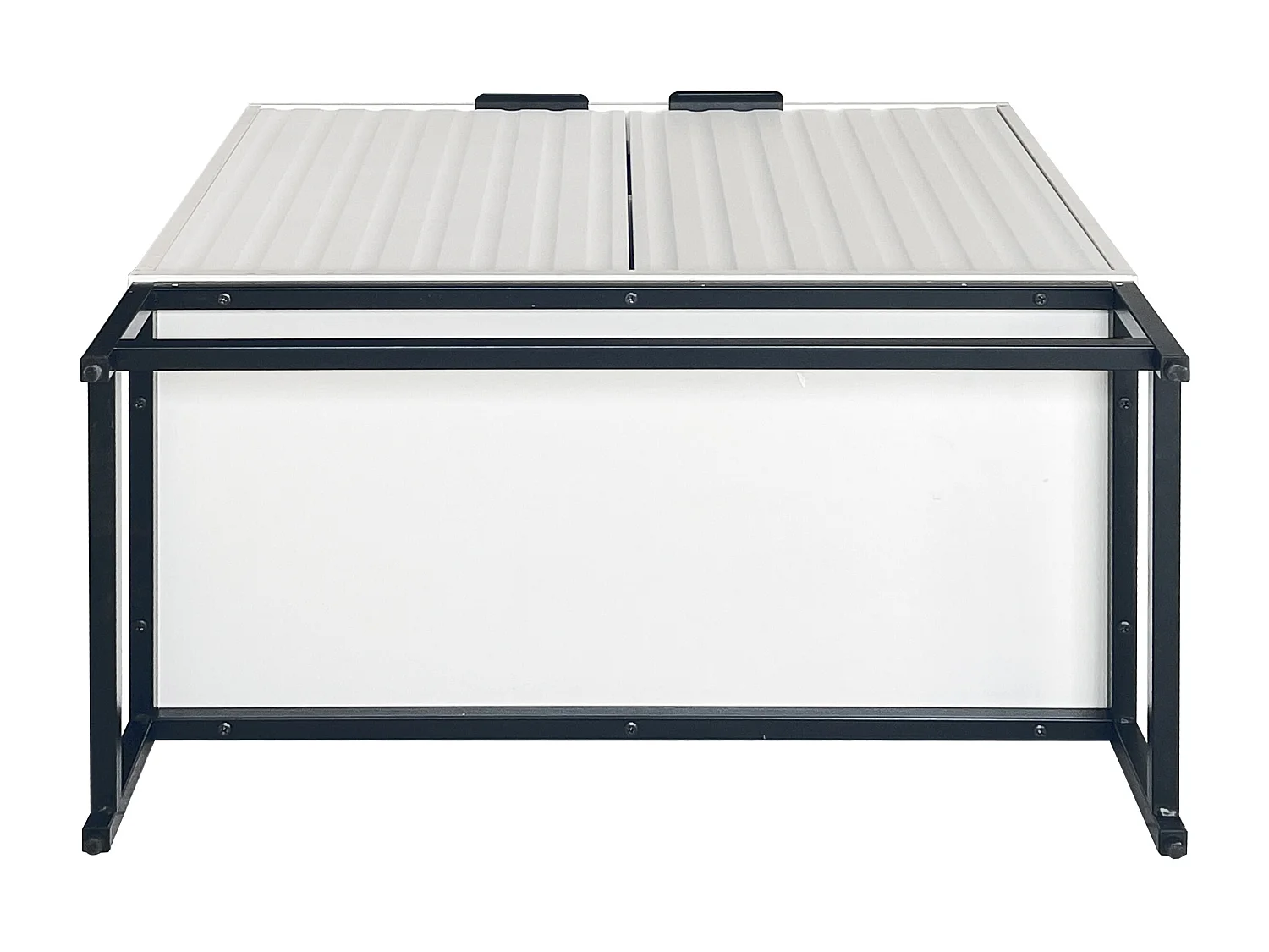 Buffet avec 2 portes - poignées et pieds en métal - pour salon, couloir et salle à manger - Coloris: blanc - 80 x 40 x 80 cm