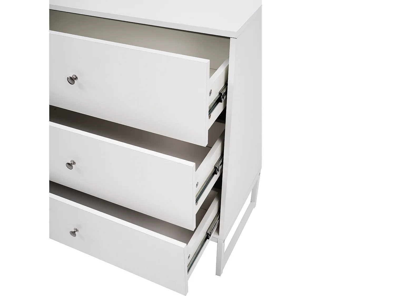 Commode 6 tiroirs - Panneaux de particules - pour chambre ou salle de bain - Blanc - 150 L x 40 P x 90 H cm