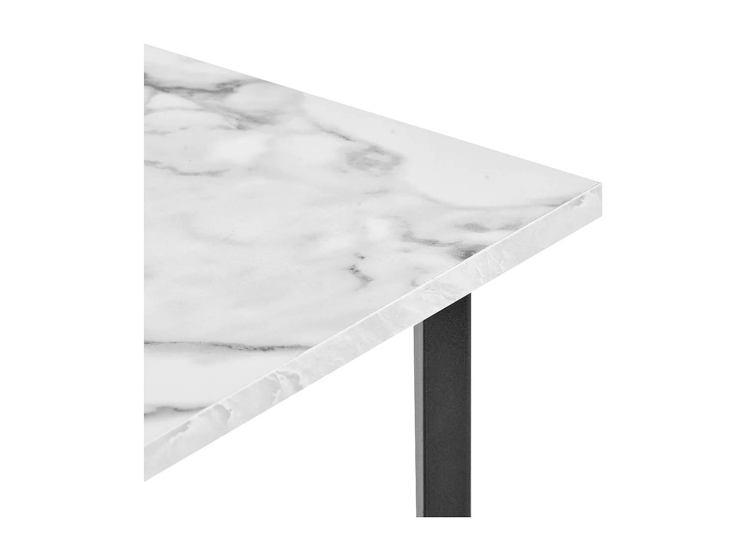 Table basse rectangulaire moderne, table d'appoint en bois MDF, effet marbre, blanc, 106 x 55 x 45 cm