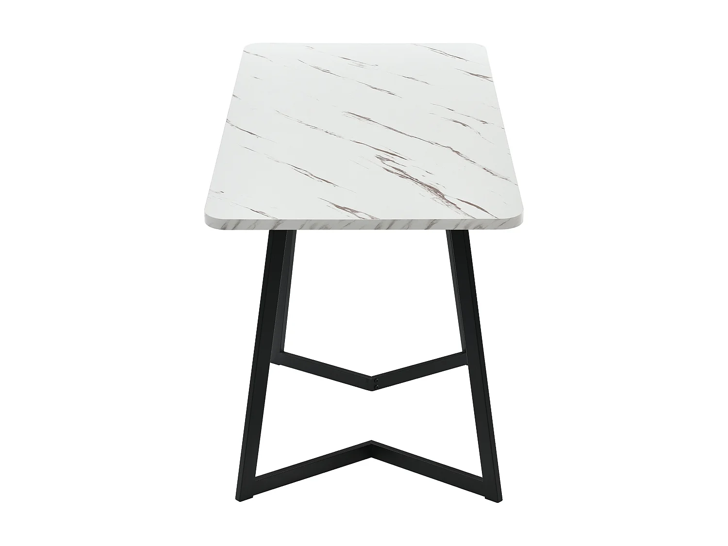 Ensemble 1 table à manger + 4 chaises - assises en lin et pièds en métal - pour cuisine ou salle à manger - blanc et gris