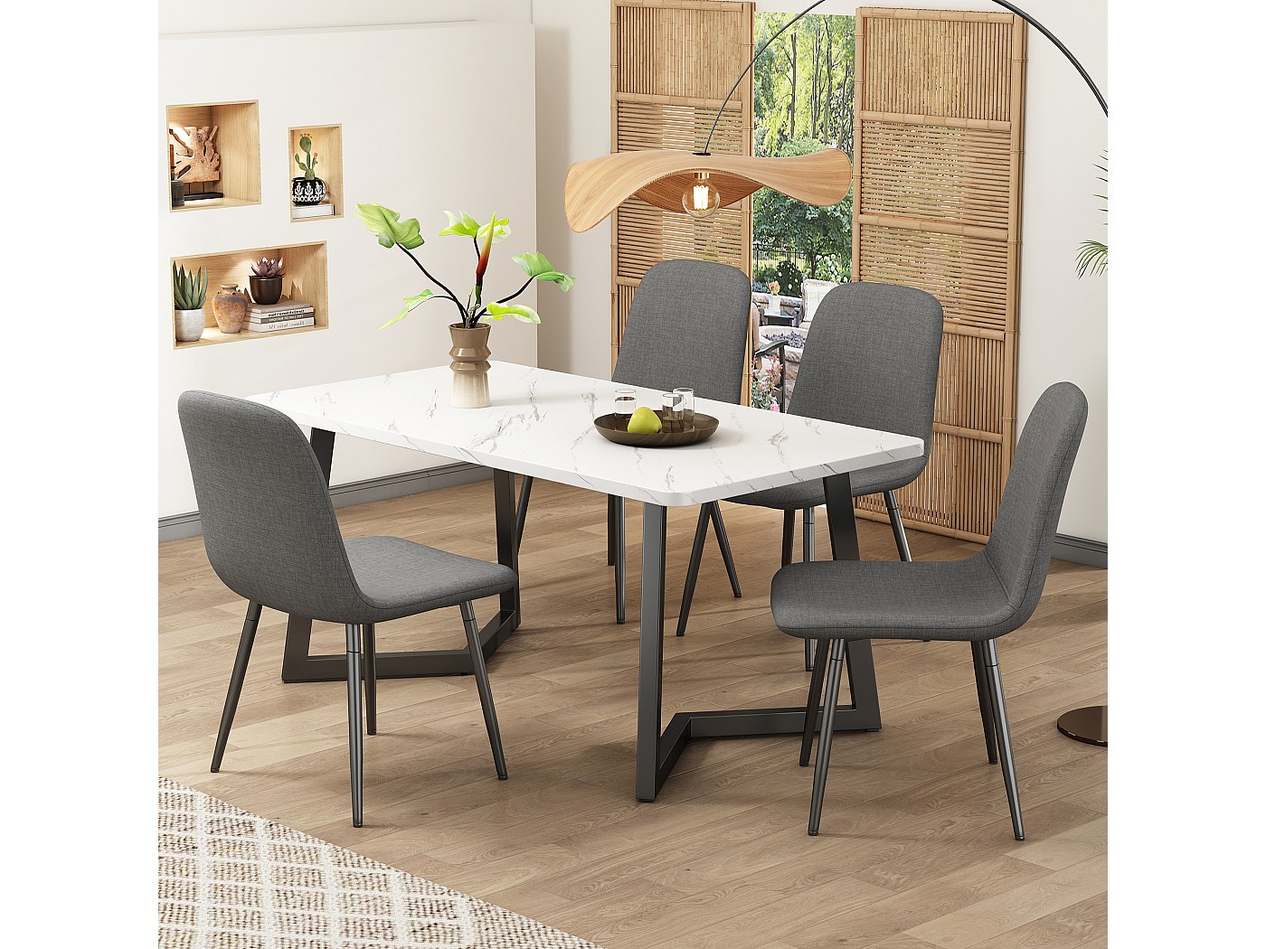 TUKAILAI Set di sedie da pranzo in lino, con schienale, seduta imbottita, braccioli, gambe in metallo, sedia imbottita, sedia da cucina, sala da pranzo, soggiorno (lino × 2, grigio
