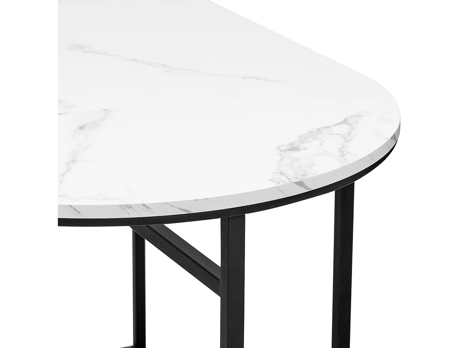 Ensemble 1 table + 6 chaises rembourrées en velours - placage en motif marbre - pièds en métal - noir + blanc