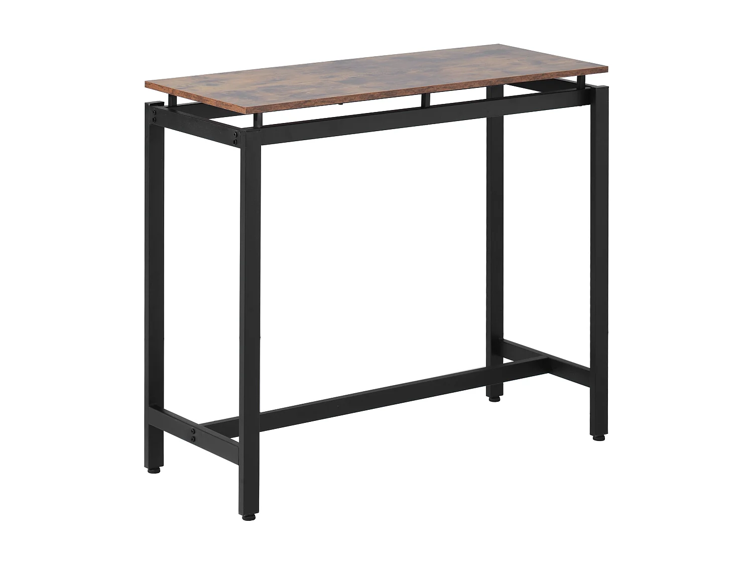 Set tavolo da bar + 2 sgabelli - gambe in metallo - stile industriale - marrone