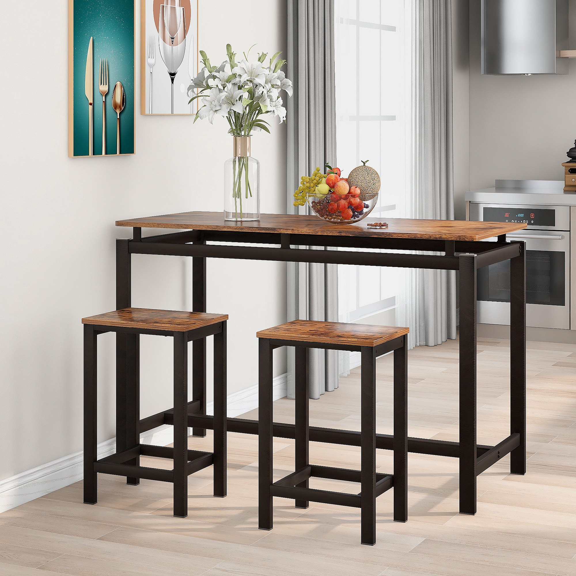 SoBuy FBT42-HG Set van 2 salontafels, bijzettafels, 2-delige set
