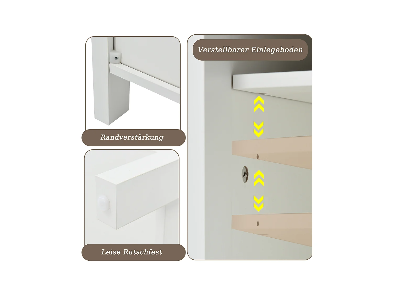 Meuble TV avec 2 portes coulissantes, buffet bas, étagères réglables, bois MDF, blanc, 120 x 40 x 60,5 cm
