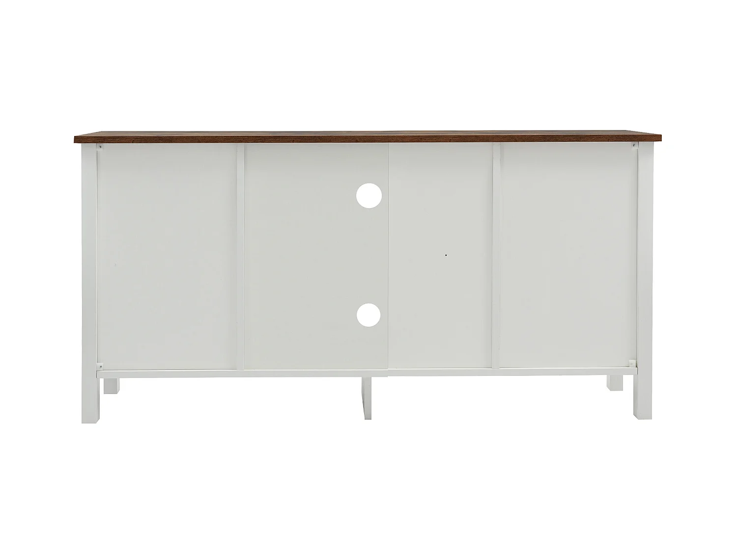 Meuble TV avec 2 portes coulissantes, buffet bas, étagères réglables, bois MDF, blanc, 120 x 40 x 60,5 cm