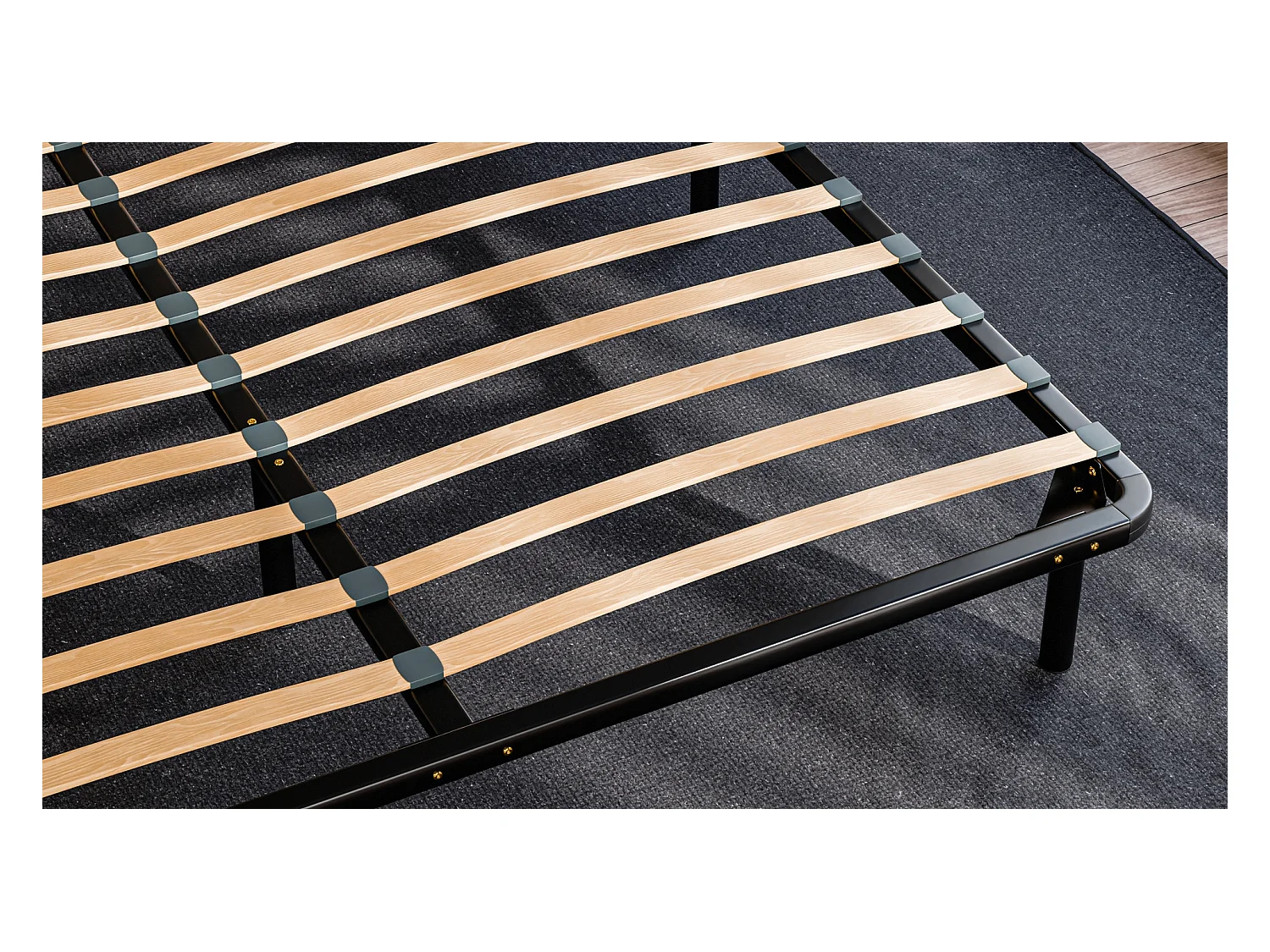 Lattenbodem 180x 200 cm Zwart Metaal Stevige structuur Hoge kwaliteit - Comfortabel Douce Lune®