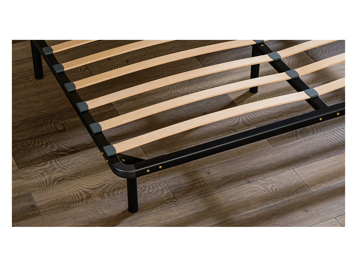 Somier de láminas 140x190 cm Estructura sólida de metal negro Alta calidad - Cómodo Douce Lune®