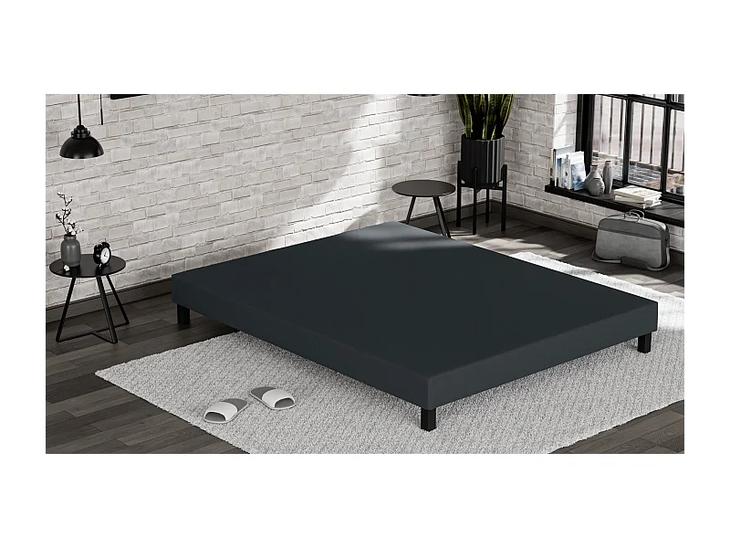 Douce Lune® gepolsterte Bettfeder Anthrazit 90 x 200 cm