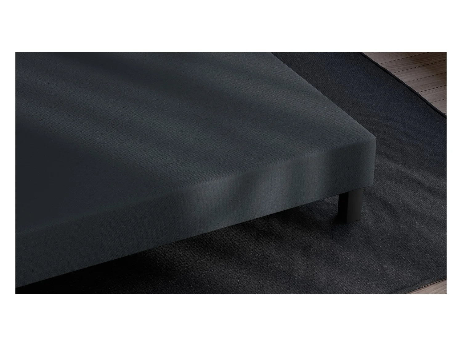 Rete imbottita 90x 200 - Legno di pino rinforzato - Faggio massiccio - Antracite - Struttura solida di qualità - Confortevole Douce Lune®