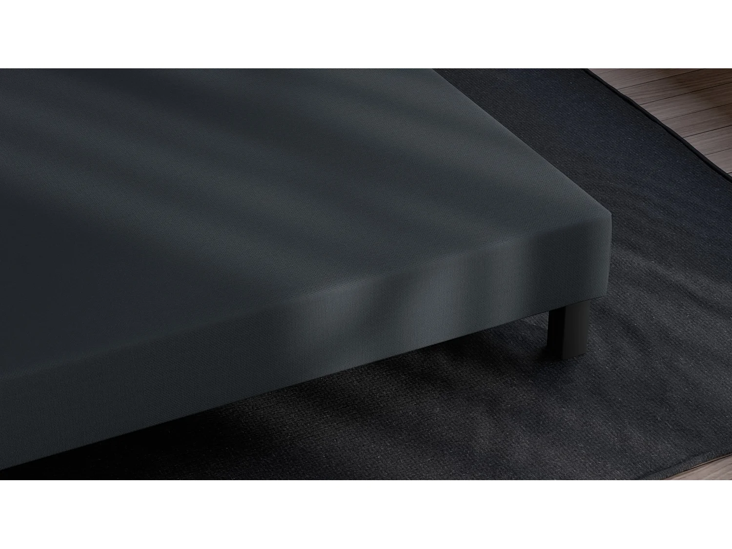 Gestoffeerde boxspring 90x 200 - Verstevigd grenenhout - Massief beuken - Antraciet - Stevige kwaliteitsstructuur - Comfortabel Douce Lune®