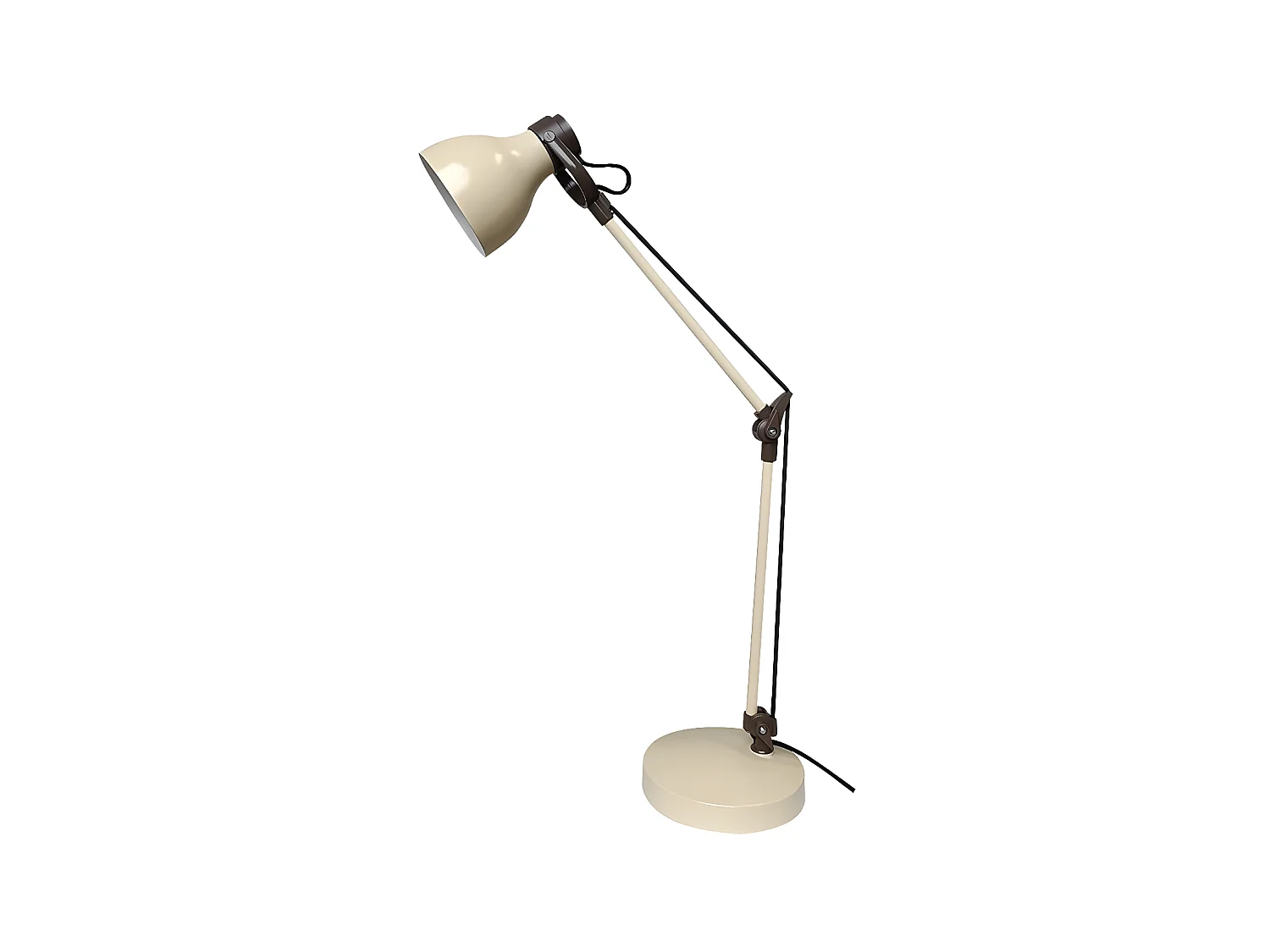 Lampe CARPO beige avec une lumière FABRILAMPorientable et articulée
