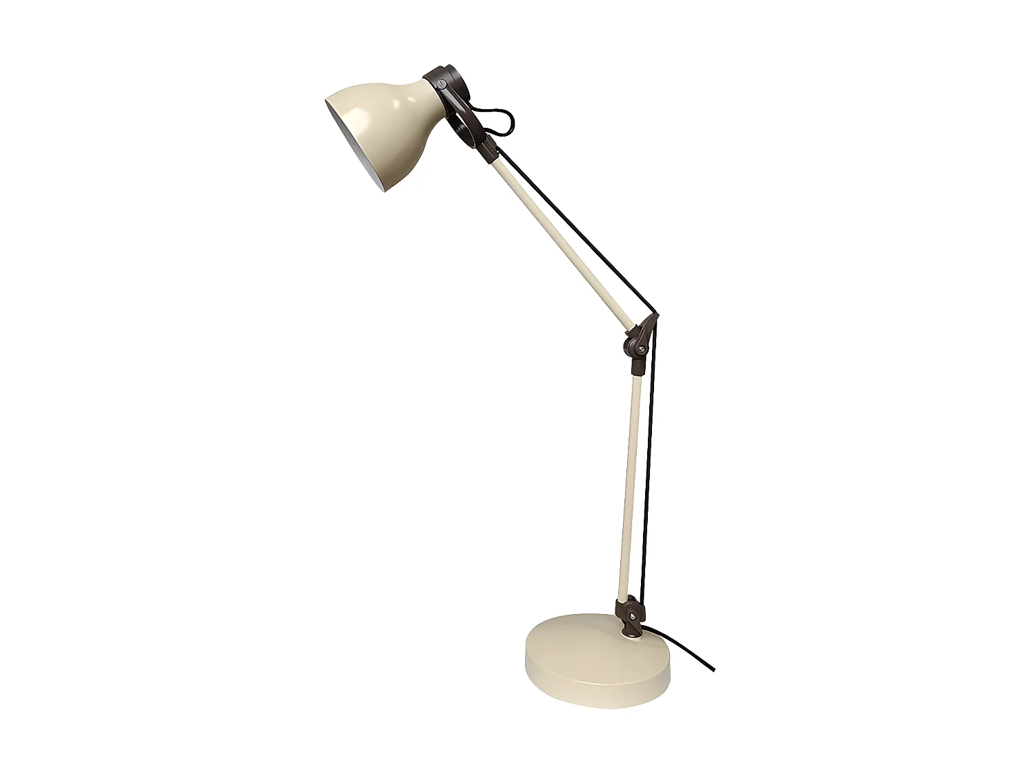 Lampe CARPO beige avec une lumière FABRILAMPorientable et articulée