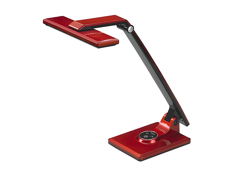 VINCHI Flexo Rouge/Noir 9w 630lm 4500k Tactile Intensité Réglable Articulable FABRILAMP