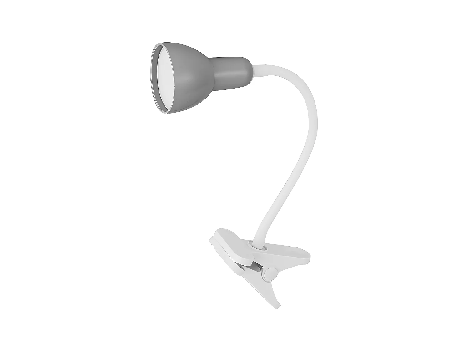 Modèle flexo GATES Gris/blanc 6w 450lm 5000k Fixation avec pince flexible réglable FABRILAMP