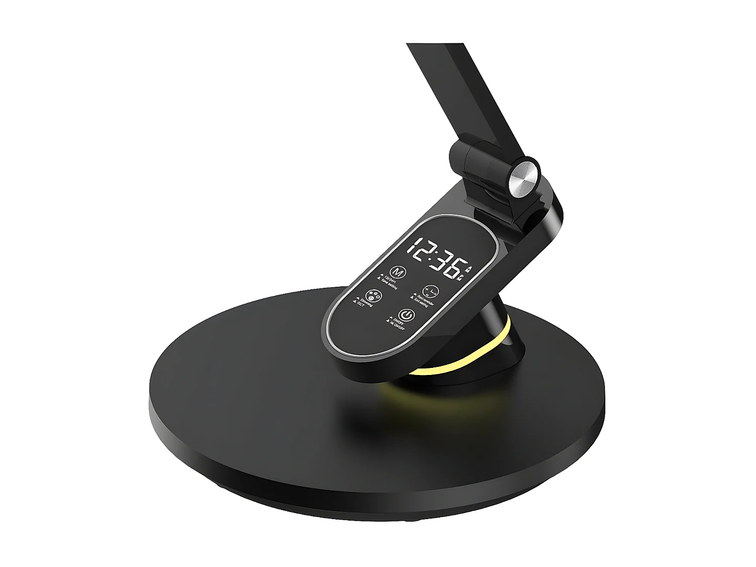 HAMLET noir led dimmable touch flexo avec horloge et alarme FABRILAMP