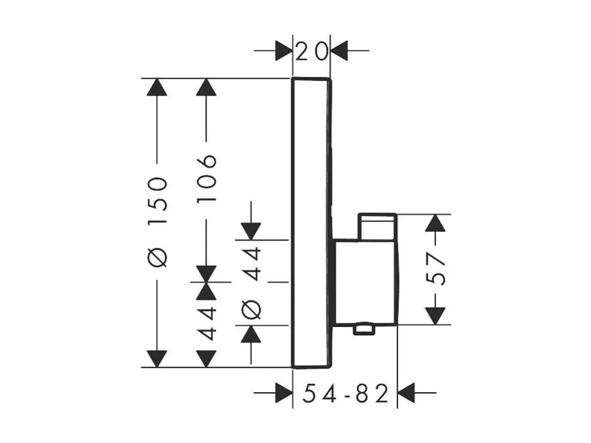 HANSGROHE ShowerSelect S frente para mezclador termostático empotrado negro mate