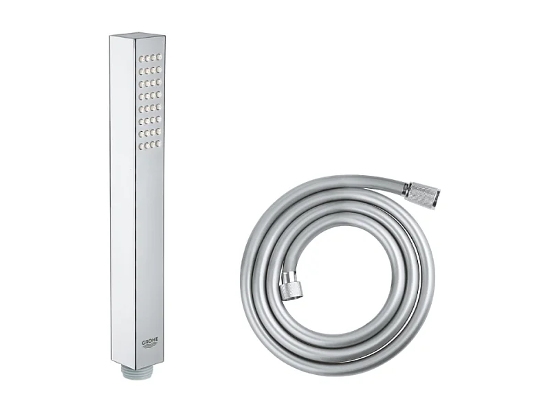 Douchette 1 jet GROHE Vitalio Joy Cube Stick chromé avec flexible de douche VitalioFlex Comfort 1750