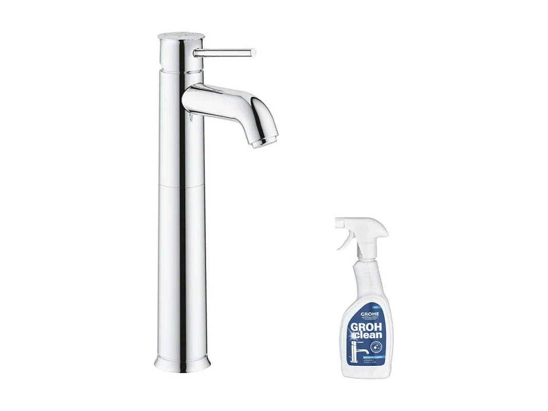 Mitigeur vasque GROHE Quickfix Start Classic taille XL chromé + nettoyant GrohClean