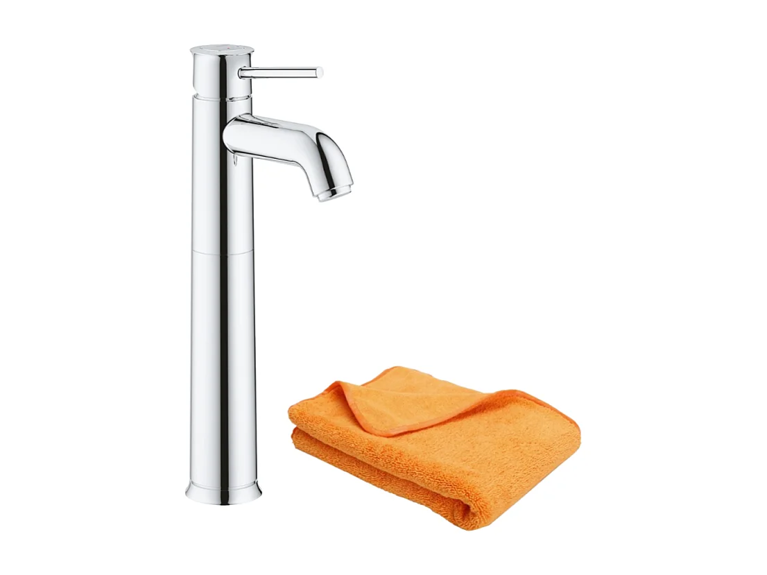 Mitigeur vasque GROHE Quickfix Start Classic taille XL chromé + microfibre