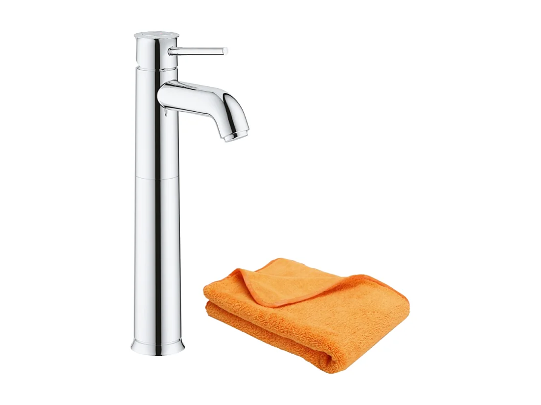 Mitigeur vasque GROHE Quickfix Start Classic taille XL chromé + microfibre