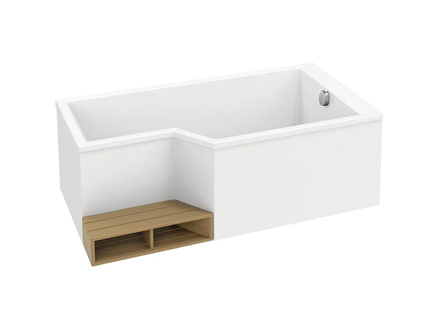 Baignoire bain douche 160 x 90 cm JACOB DELAFON Neo blanc brillant droite
