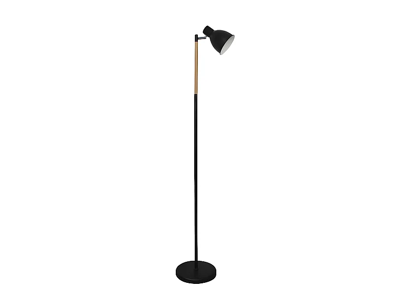 AFOCAR hêtre noir E27 Lampadaire avec tête orientable FABRILAMP