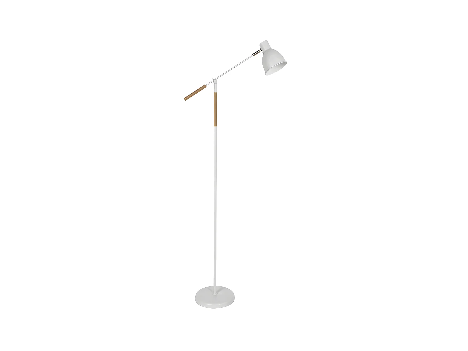 Lampadaire articulé ACOPLE blanc/hêtre E27 Orientable FABRILAMP