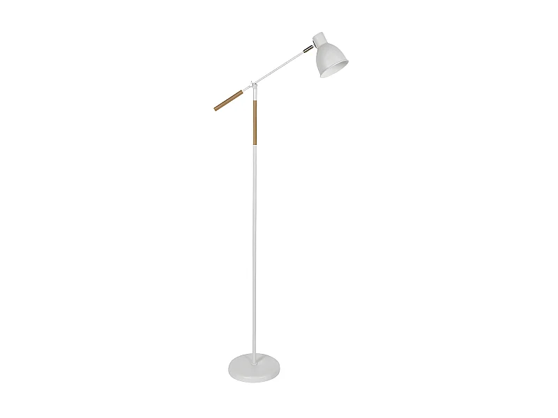 Lampadaire articulé ACOPLE blanc/hêtre E27 Orientable FABRILAMP