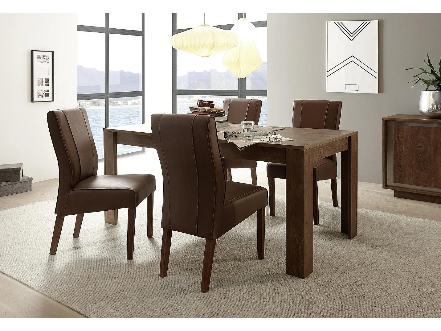 Chaise LUCIANA en plusieurs couleurs 65 x 99 x 46 cm - Couleur: Cambridge chocolat