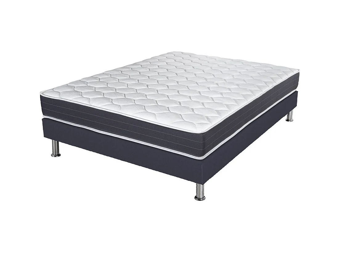 Matelas ressort + Sommier SR15 Volcan 140x190 Record - H. 20 cm - Soutien ferme