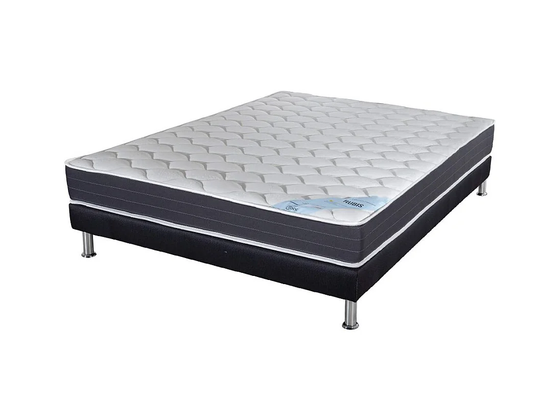 Matelas ressort + Sommier SR9 Deco 140x190 Rubis - Hauteur 21 cm - Soutien très ferme