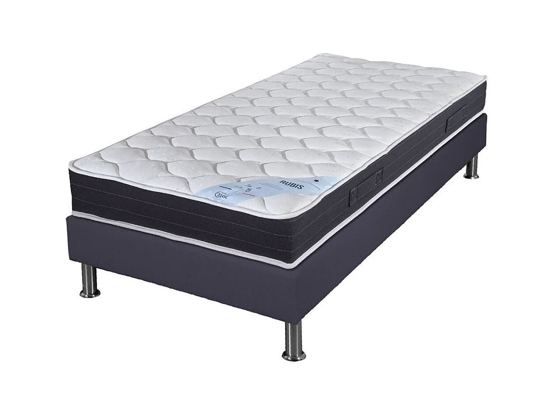 Matelas ressort + Sommier SR15 Volcan 90x190 Rubis - H. 21 cm - Soutien très ferme