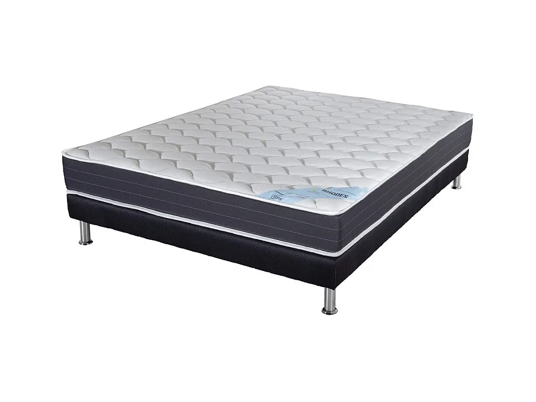 Matelas ressort + Sommier SR9 Deco 140x190 Rhodes - H. 24 cm - Soutien ferme