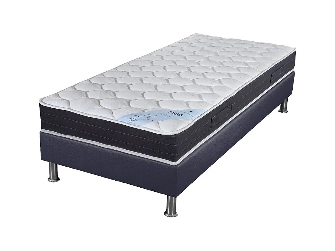 Matelas ressort + Sommier SP18 Volcan 90x200 Rubis - H. 21 cm - Soutien très ferme