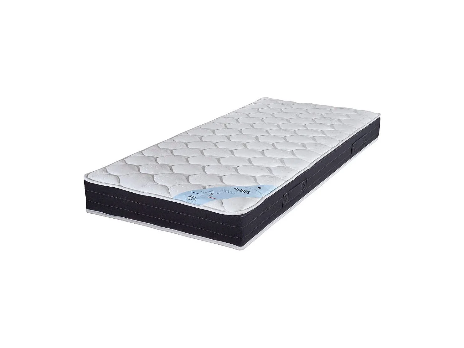 Matelas ressort + Sommier Omega Volcan 2x90x190 Rubis - H. 21 cm - Soutien très ferme