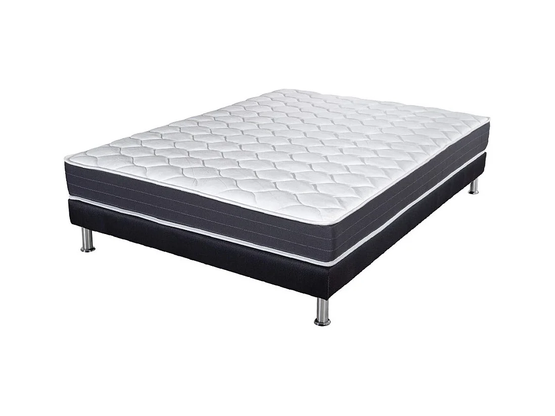 Matelas ressort + Sommier SR9 Deco 140x190 Record - H. 20 cm - Soutien ferme