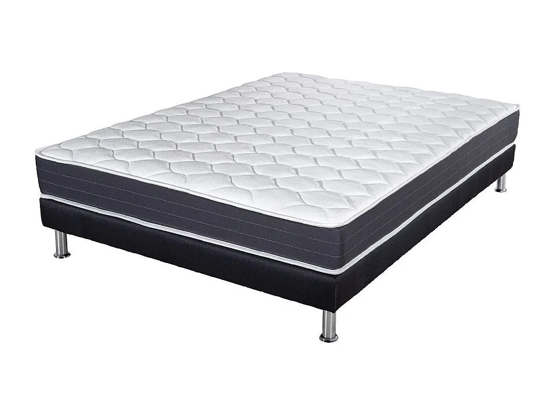 Matelas ressort + Sommier SR9 Deco 140x190 Record - H. 20 cm - Soutien ferme