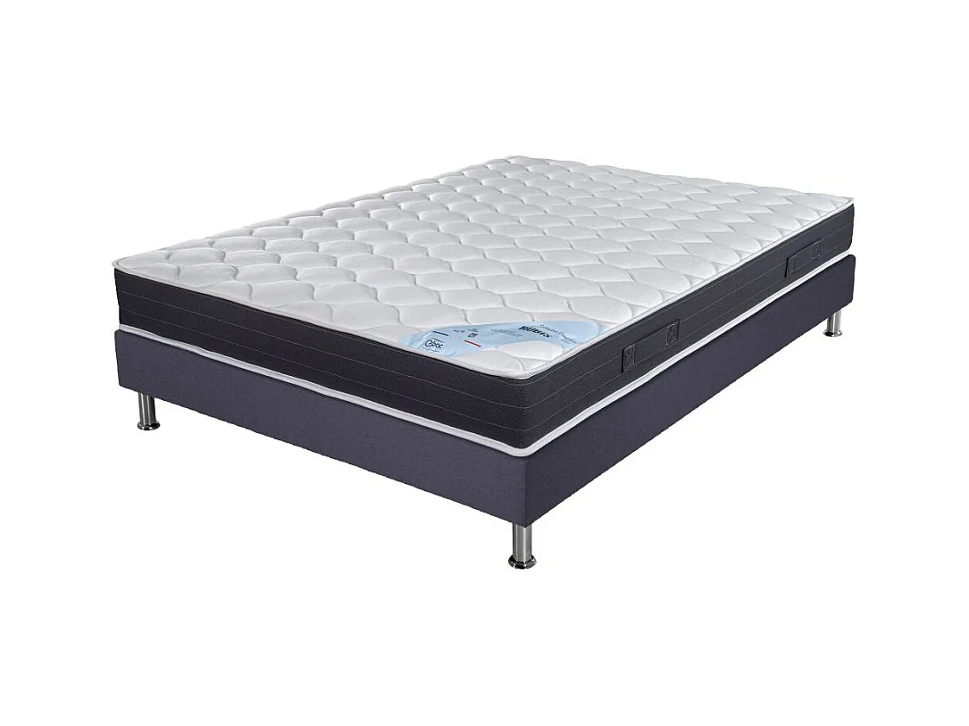 Matelas ressort + Sommier Omega Volcan 160x200 Rubis - H. 21 cm - Soutien très ferme
