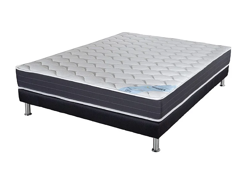 Matelas ressort + Sommier SR9 Deco 160x200 Rhodes - H. 24 cm - Soutien ferme