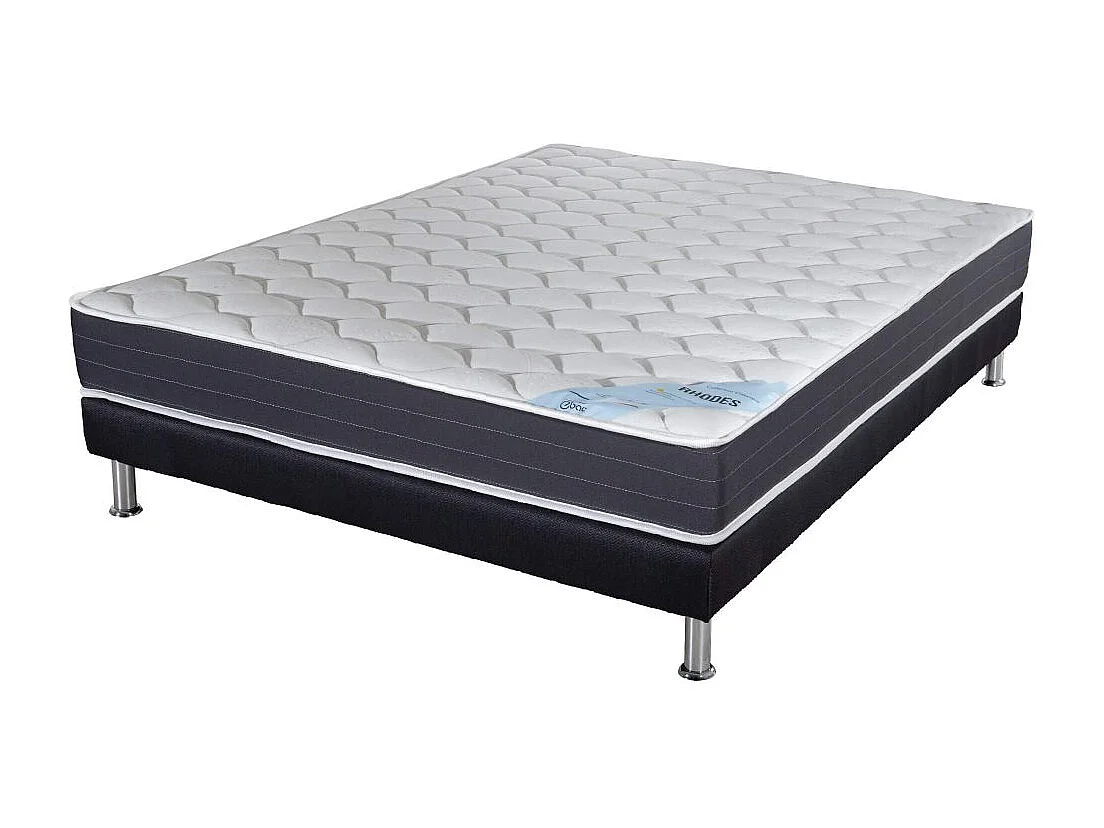 Matelas ressort + Sommier SR9 Deco 160x200 Rhodes - H. 24 cm - Soutien ferme