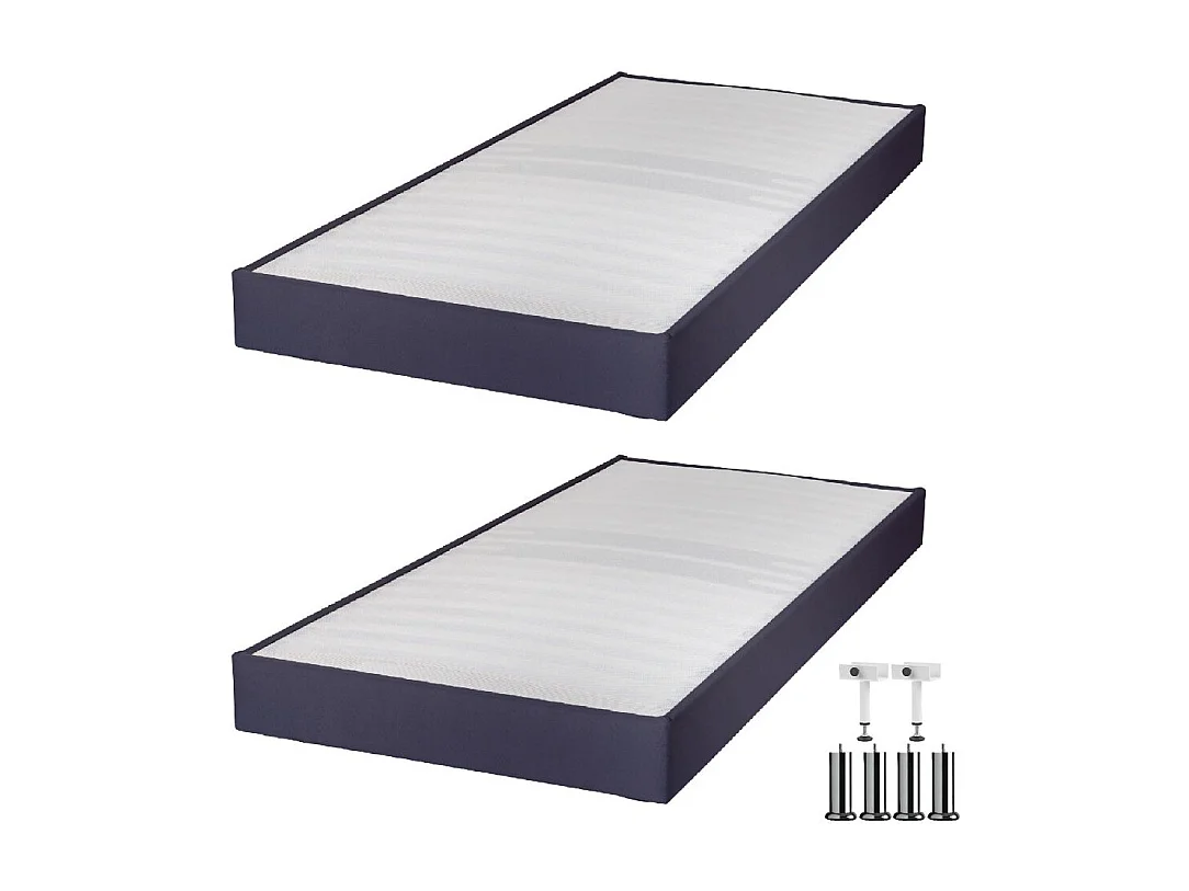 Matelas ressort + Sommier Omega Volcan 2x80x200 Rubis - H. 21 cm - Soutien très ferme