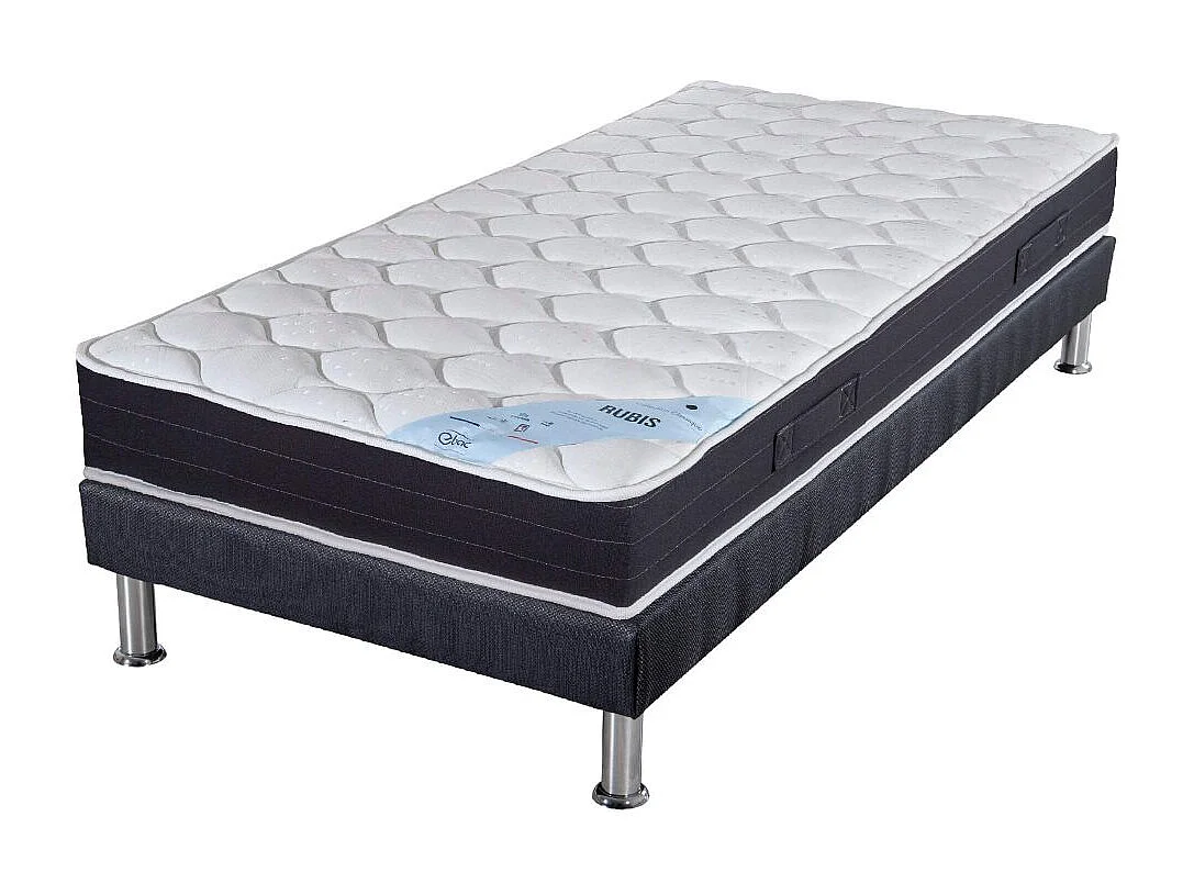 Matelas ressort + Sommier SR9 Deco 90x200 Rubis - Hauteur 21 cm - Soutien très ferme