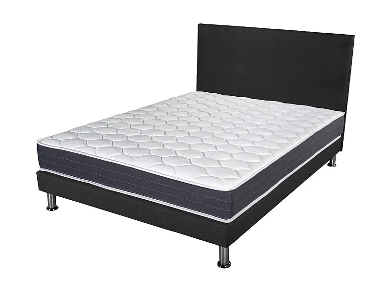 Matelas + Sommier + Tete SR9 Deco 160x200 Record - H. 20 cm - Soutien ferme