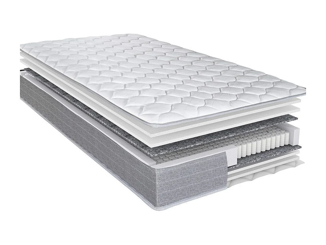 Matelas + Sommier + Tete SR9 Deco 160x200 Record - H. 20 cm - Soutien ferme
